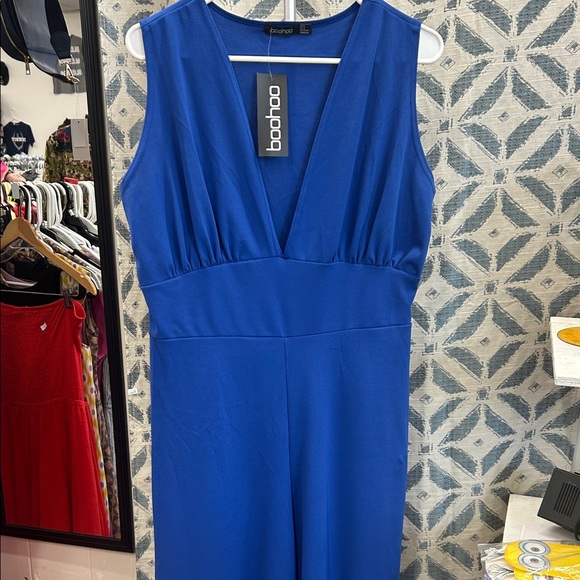 Boohoo Royal Blue V-Neck Jumpsuit - Picture 1 of 1